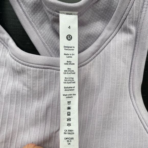 Lululemon Ebb to Street Crop Tank “Faint Lavender” NWT - Picture 10 of 10
